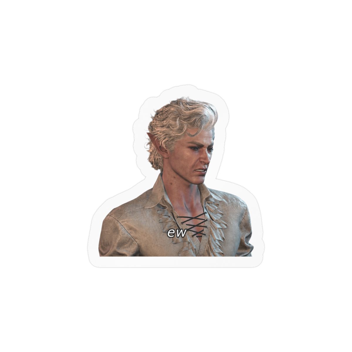 Astarion Ew Baldur's Gate 3 Funny Sticker | Gamer Vinyl Decal - alternate angle 1, merchandise