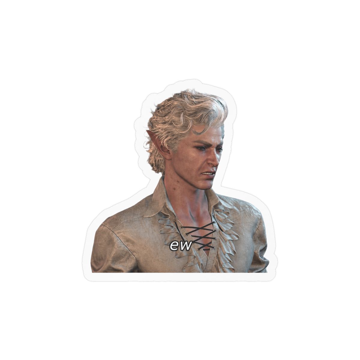Astarion Ew Baldur's Gate 3 Funny Sticker | Gamer Vinyl Decal - alternate angle 2, merchandise